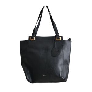 LAUREN RALPH LAUREN Faux Leather Large Black Tote Gold Hardware